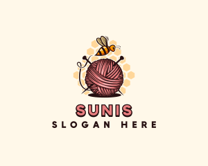 Honey Bee Yarn Ball Tailoring logo design