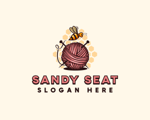 Honey Bee Yarn Ball Tailoring logo design