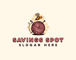 Honey Bee Yarn Ball Tailoring logo design