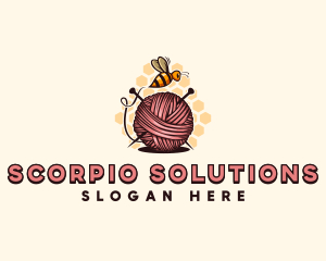 Honey Bee Yarn Ball Tailoring logo design