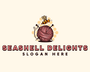 Honey Bee Yarn Ball Tailoring logo design