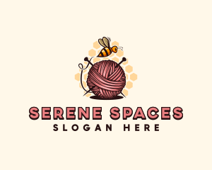 Honey Bee Yarn Ball Tailoring logo design