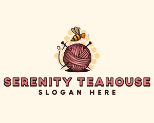 Honey Bee Yarn Ball Tailoring logo design