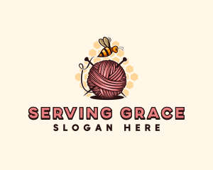 Honey Bee Yarn Ball Tailoring logo design