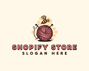 Honey Bee Yarn Ball Tailoring logo design