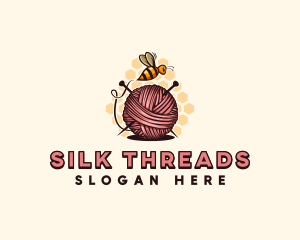 Honey Bee Yarn Ball Tailoring logo design