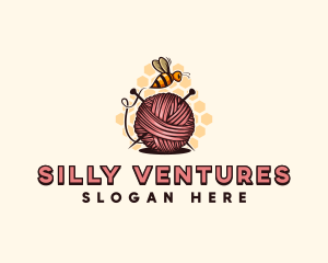 Honey Bee Yarn Ball Tailoring logo design