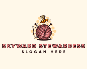 Honey Bee Yarn Ball Tailoring logo design