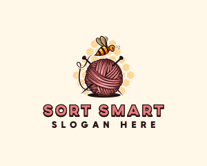 Honey Bee Yarn Ball Tailoring logo design