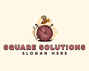 Honey Bee Yarn Ball Tailoring logo design