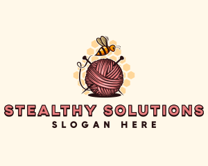 Honey Bee Yarn Ball Tailoring logo design