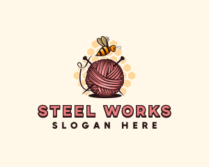 Honey Bee Yarn Ball Tailoring logo design