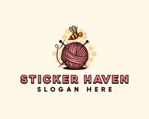 Honey Bee Yarn Ball Tailoring logo design