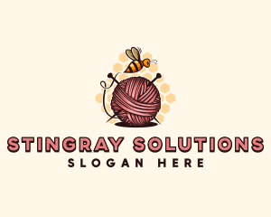 Honey Bee Yarn Ball Tailoring logo design