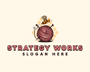 Honey Bee Yarn Ball Tailoring logo design