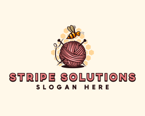 Honey Bee Yarn Ball Tailoring logo design