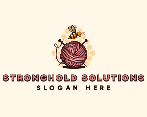 Honey Bee Yarn Ball Tailoring logo design