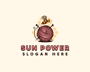 Honey Bee Yarn Ball Tailoring logo design