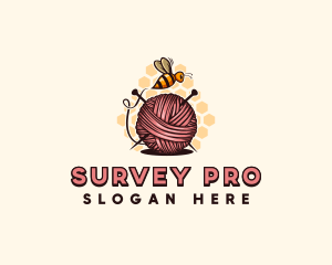 Honey Bee Yarn Ball Tailoring logo design