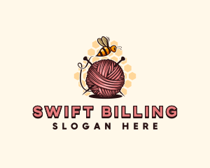 Honey Bee Yarn Ball Tailoring logo design