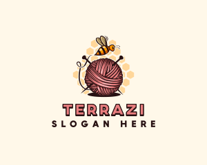 Honey Bee Yarn Ball Tailoring logo design