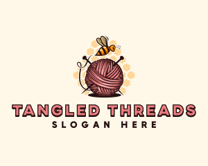 Honey Bee Yarn Ball Tailoring logo design