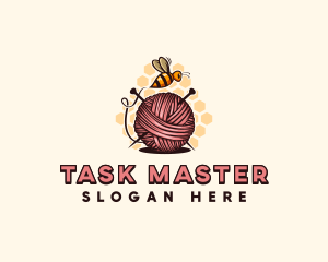 Honey Bee Yarn Ball Tailoring logo design