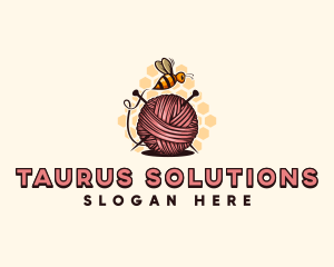 Honey Bee Yarn Ball Tailoring logo design