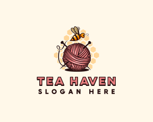 Honey Bee Yarn Ball Tailoring logo design