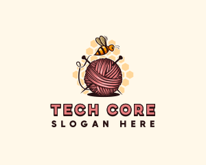 Honey Bee Yarn Ball Tailoring logo design