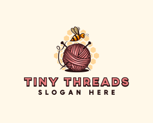 Honey Bee Yarn Ball Tailoring logo design