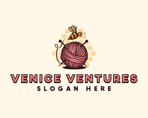 Honey Bee Yarn Ball Tailoring logo design