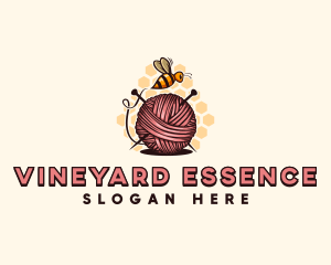 Honey Bee Yarn Ball Tailoring logo design