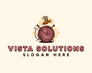 Honey Bee Yarn Ball Tailoring logo design