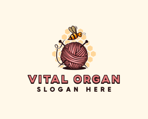 Honey Bee Yarn Ball Tailoring logo design