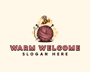 Honey Bee Yarn Ball Tailoring logo design