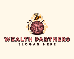 Honey Bee Yarn Ball Tailoring logo design