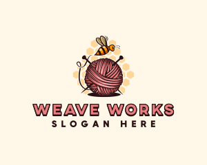 Honey Bee Yarn Ball Tailoring logo design