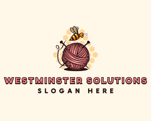 Honey Bee Yarn Ball Tailoring logo design