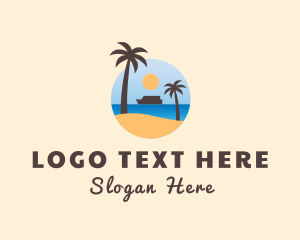 Resort - Tropical Beach Sand logo design
