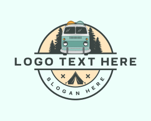 Road Trip - Hippie Camper Van logo design