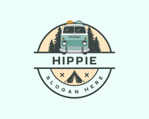 Hippie Camper Van logo design