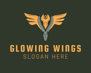 Winged Pliers Mechanic logo design