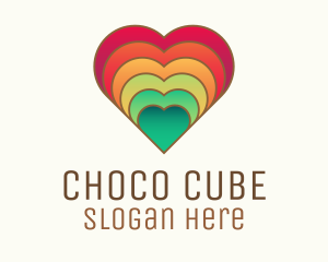 Gay - Pride Rainbow Heart logo design