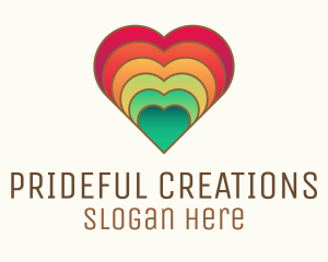 Pride - Pride Rainbow Heart logo design
