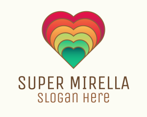 Fashion - Pride Rainbow Heart logo design