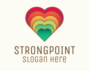 Makeup - Pride Rainbow Heart logo design