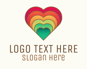 Rainbow - Pride Rainbow Heart logo design