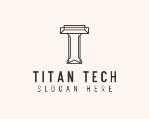 Industrial Steel Letter T logo design