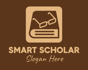 Student - Reading Glasses Ebook Book logo design